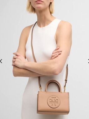 NWT Tory Burch MINI ELLA Bio Convertible Tote Bag in Light Sand-$248